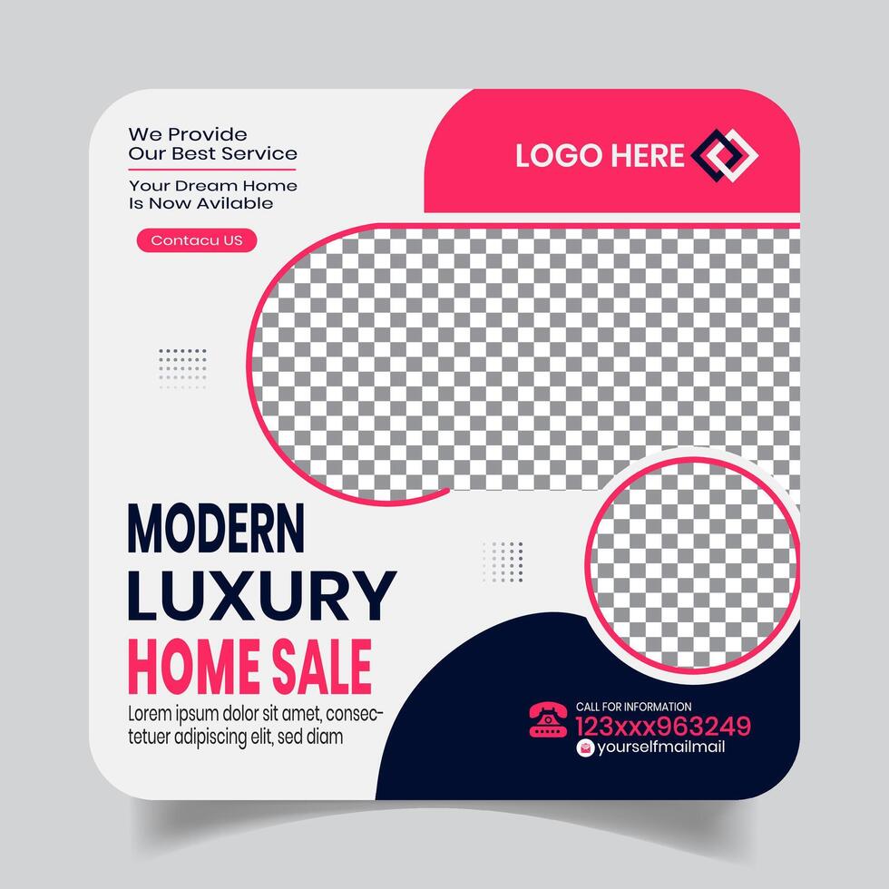 Premium House Sale Sociall Media Post Design Banner vector