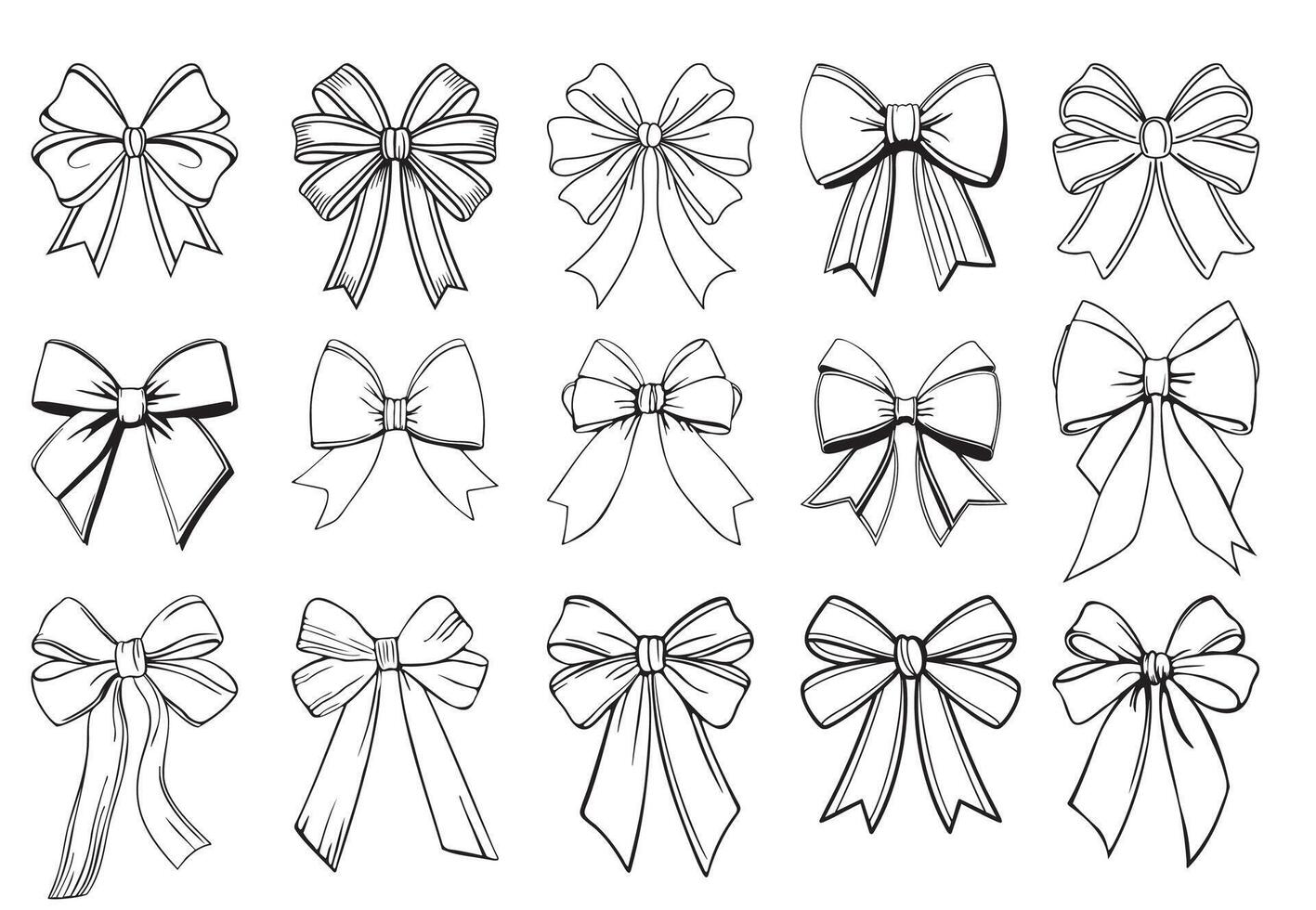 Collection of Trendy Coquette Bows vector