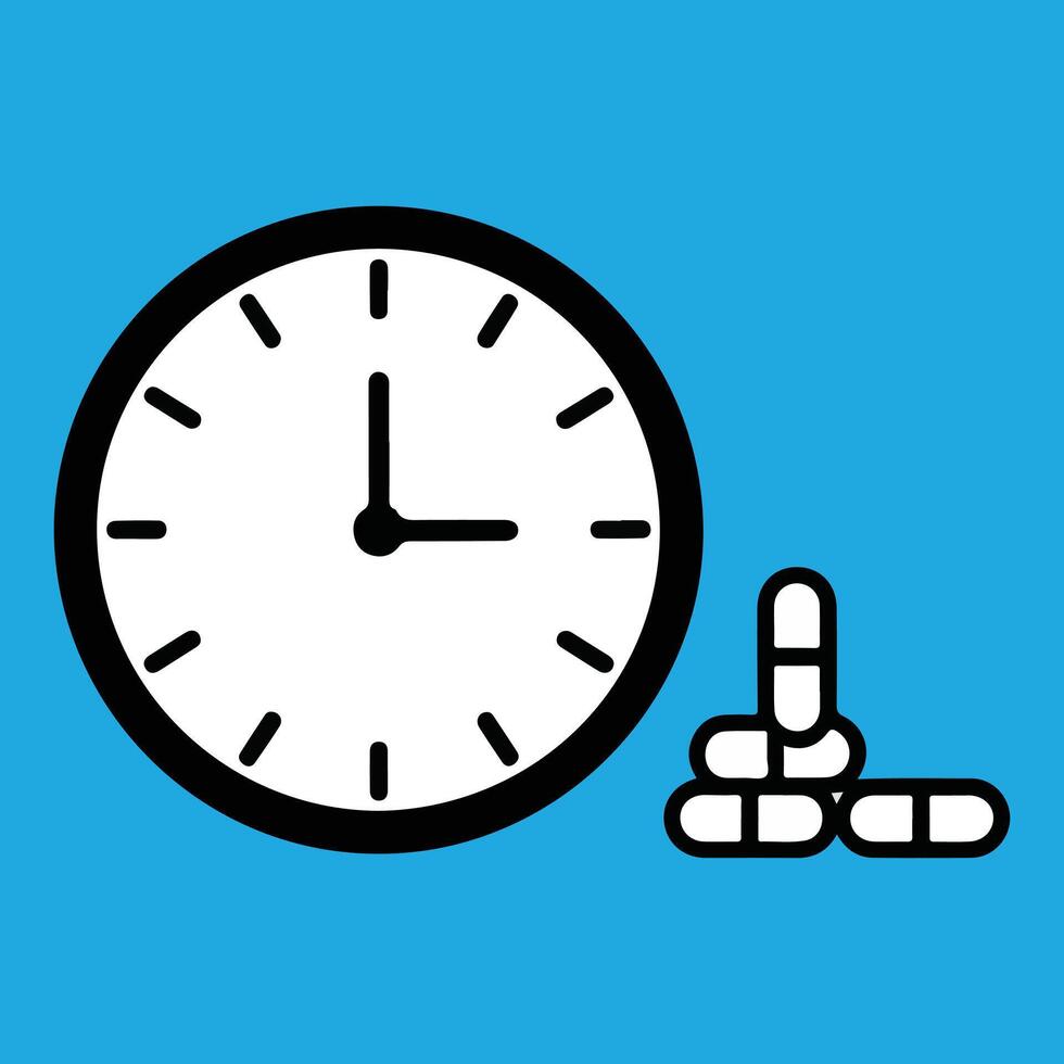 Drug time icon Outline drug time icon vector