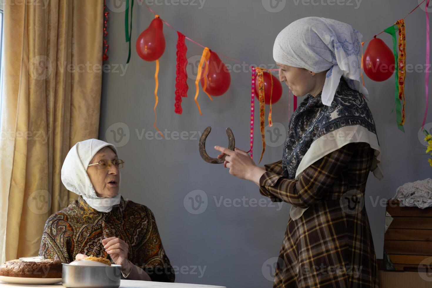 A woman wearing a scarf photo