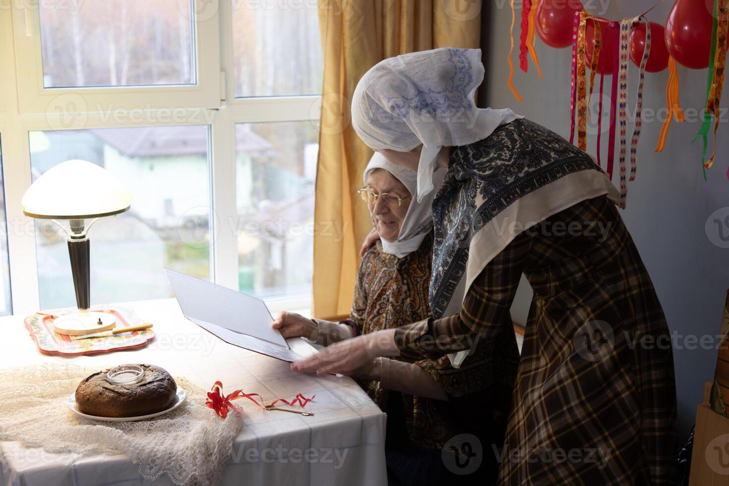 A woman wearing a head scarf photo