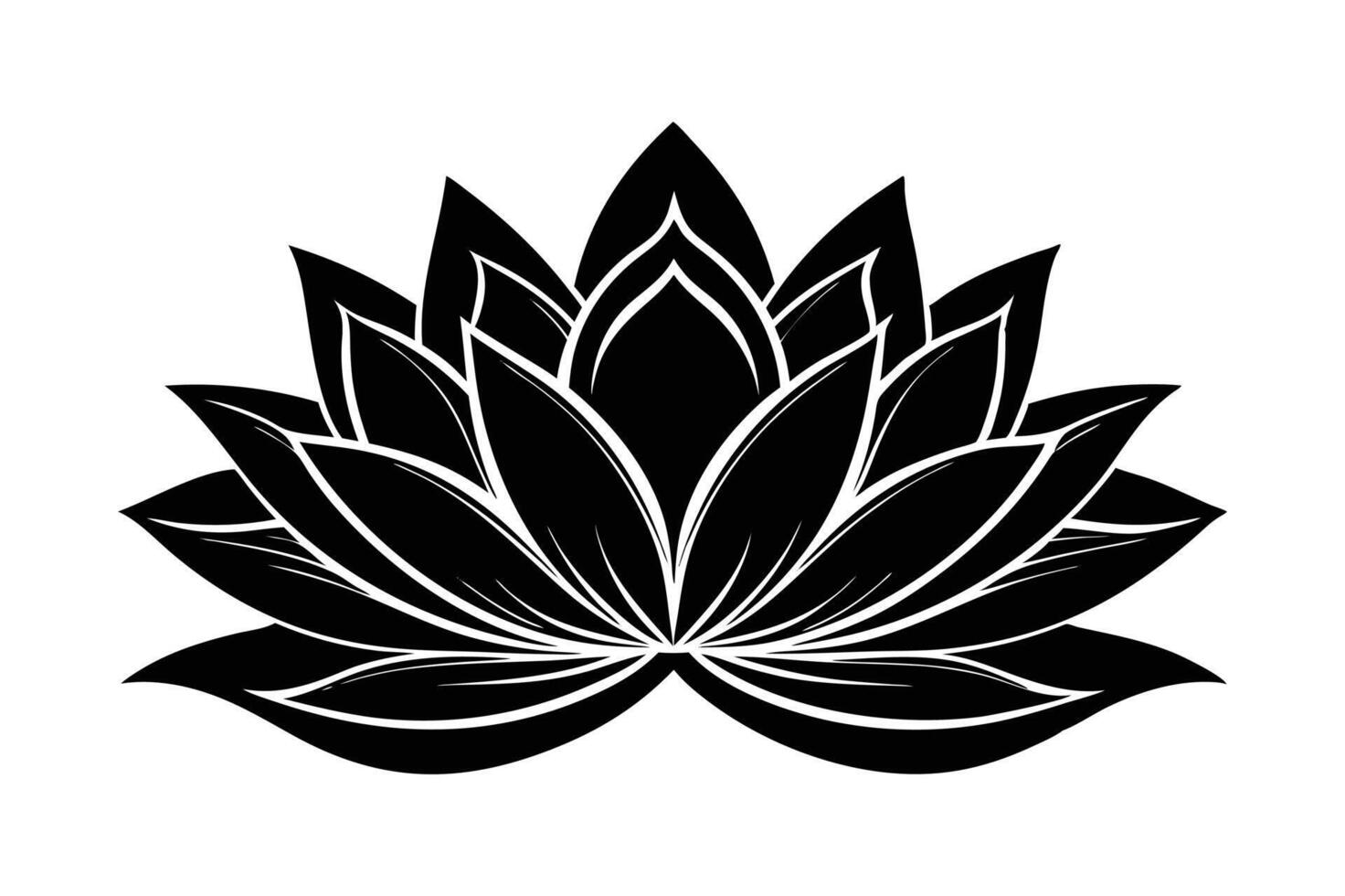 Lotus flower silhouette style illustration vector