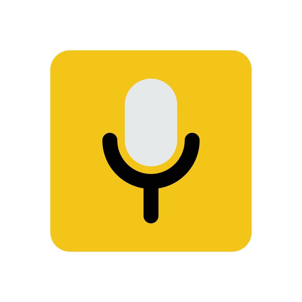 colorful flat icon design for record mike mobile application vector