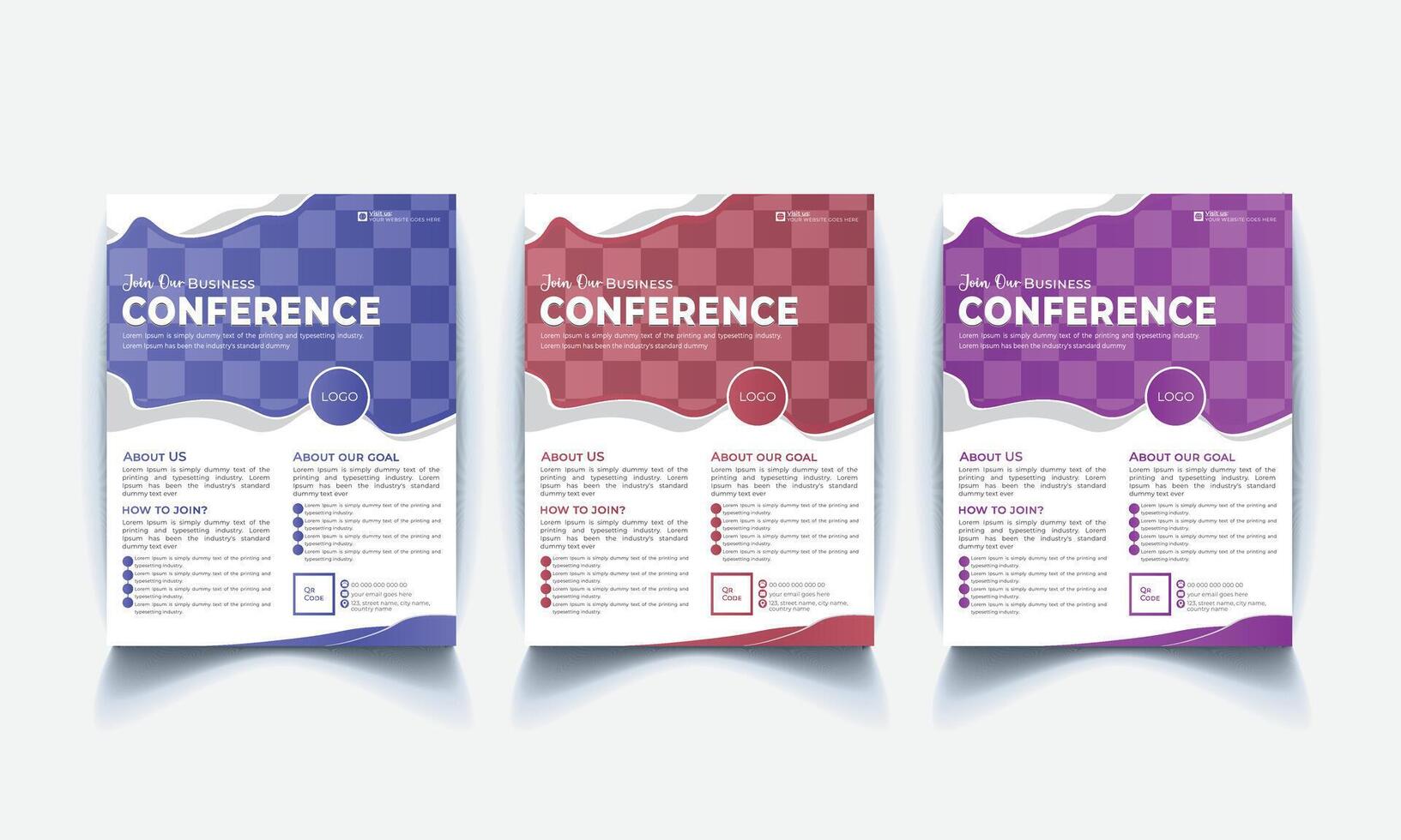 Professional business conference flyer design and corporate poster vector