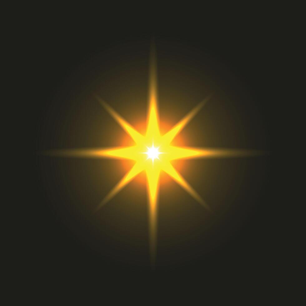 A glowing star on a black background vector