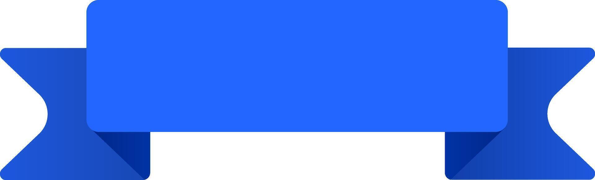 Horizontal blue ribbon banner featuring elegantly folded ends, creating ample copy space for celebratory text or design elements, isolated against a clean white background vector