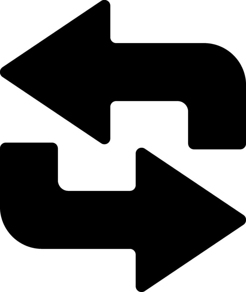Two black arrows are rotating counterclockwise, exchanging data or information, symbolizing a continuous process of sharing and reciprocity on a clean white background vector