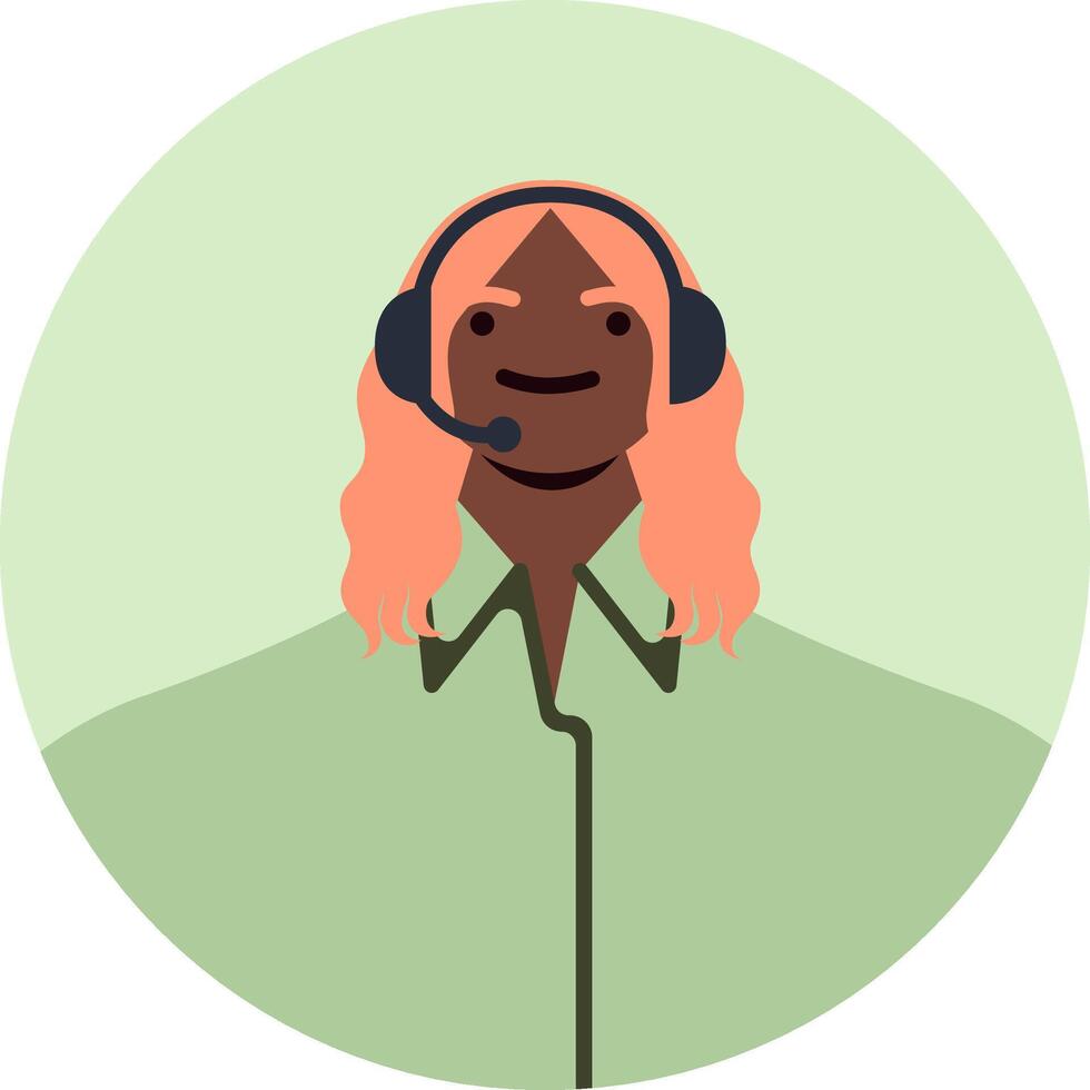 Friendly customer service representative with headset is smiling, providing professional assistance and support, ensuring customer satisfaction vector