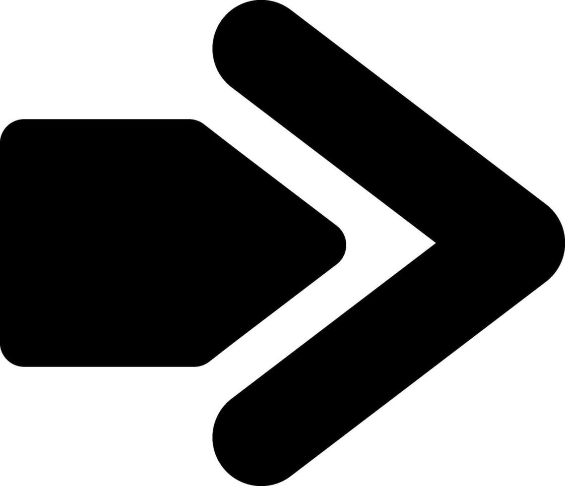 Bold double black arrow pointing right, symbolizing dynamic progress and forward movement. This graphic element conveys direction, growth, and achievement in a clean, modern design vector