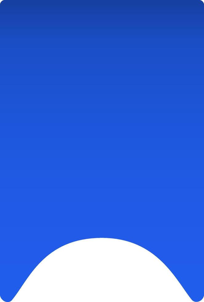 Blue bookmark with rounded bottom edge creating a white space below, suitable for adding text or other design elements, ideal for educational or promotional materials vector