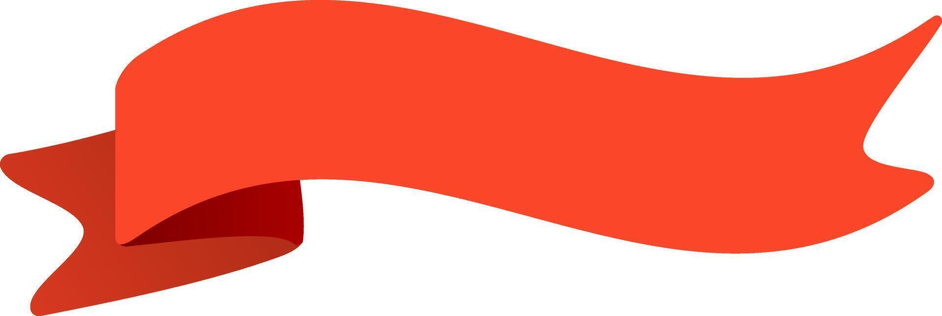 Red ribbon waving elegantly in the wind, perfect for adding a touch of celebration or festivity to designs, presentations, or creative projects vector
