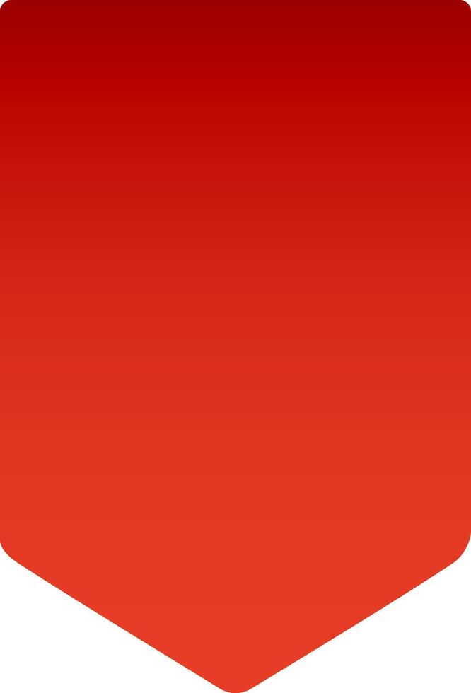 Red bookmark or ribbon is pointing downwards, featuring a gradient from light red to dark red, perfect for marking a place in a book or document or as a decorative element vector