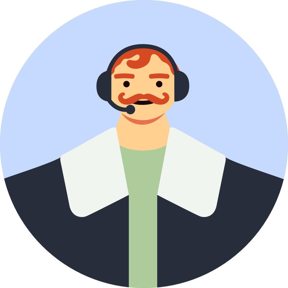 Customer service representative assisting clients, providing support and answering questions with a headset and microphone, delivering excellent customer service vector