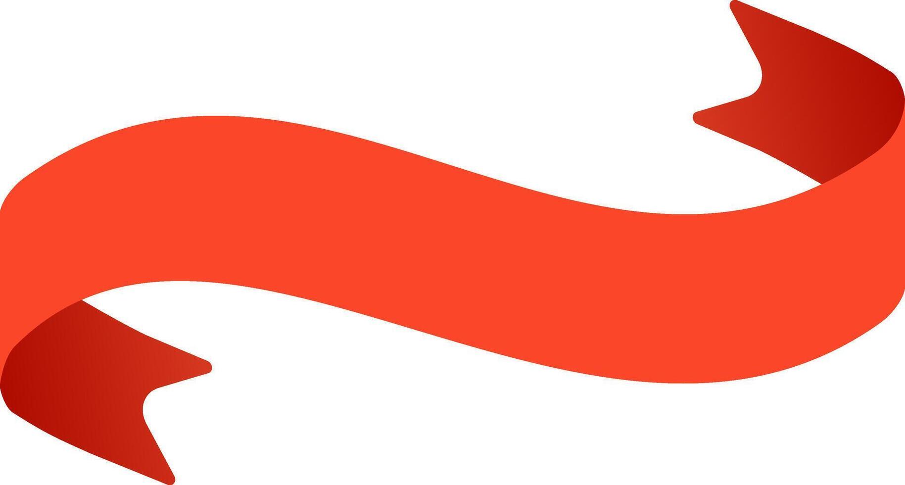 Red ribbon waving gracefully in an elegant s shape, enhancing titles and adding a sophisticated touch to various designs, perfect for celebrations and festive occasions vector