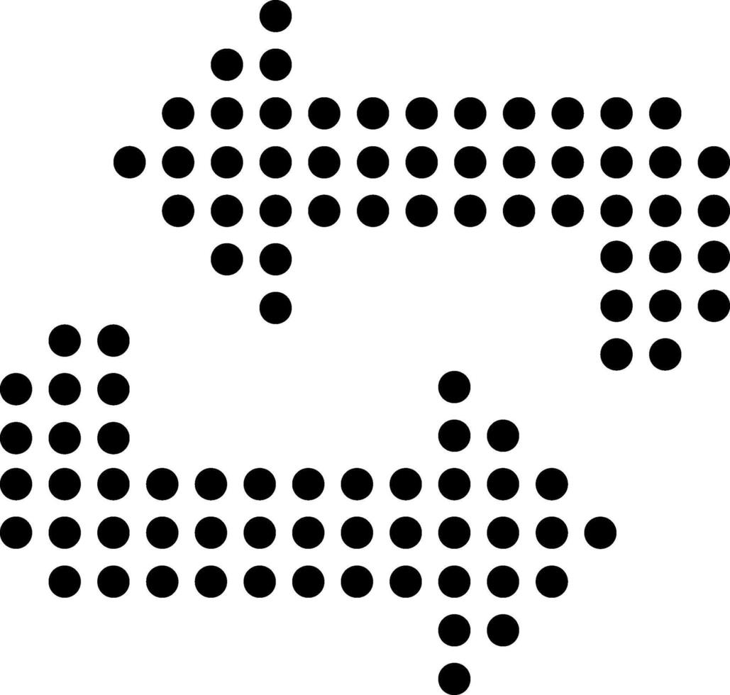 Two dotted arrows are pointing in opposite directions, forming a dynamic visual suggesting opposing forces, choices, or a sense of exchange vector
