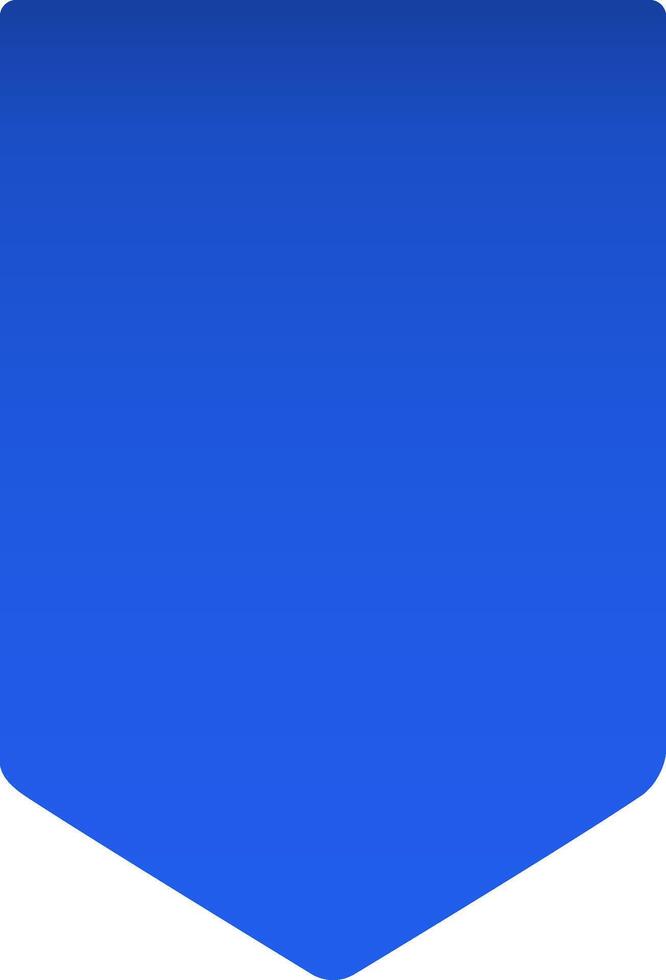 Simple blue bookmark or ribbon pointing downwards, featuring a subtle gradient effect from top to bottom, perfect for marking or highlighting important information vector