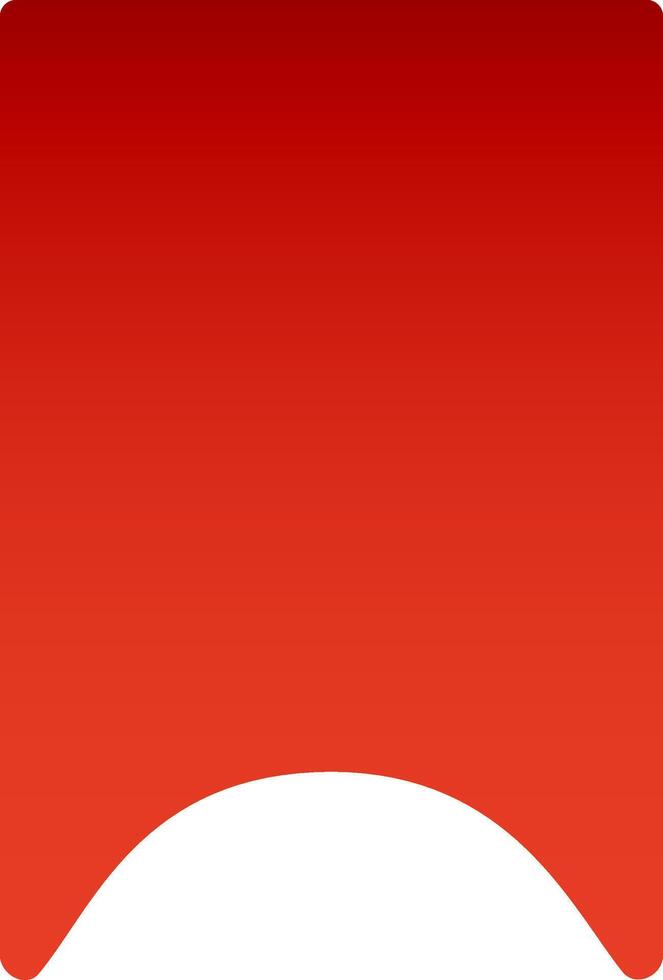Bookmark icon featuring a vibrant red gradient and a distinctive white space at the bottom, creating a simple yet effective visual representation of a bookmark vector