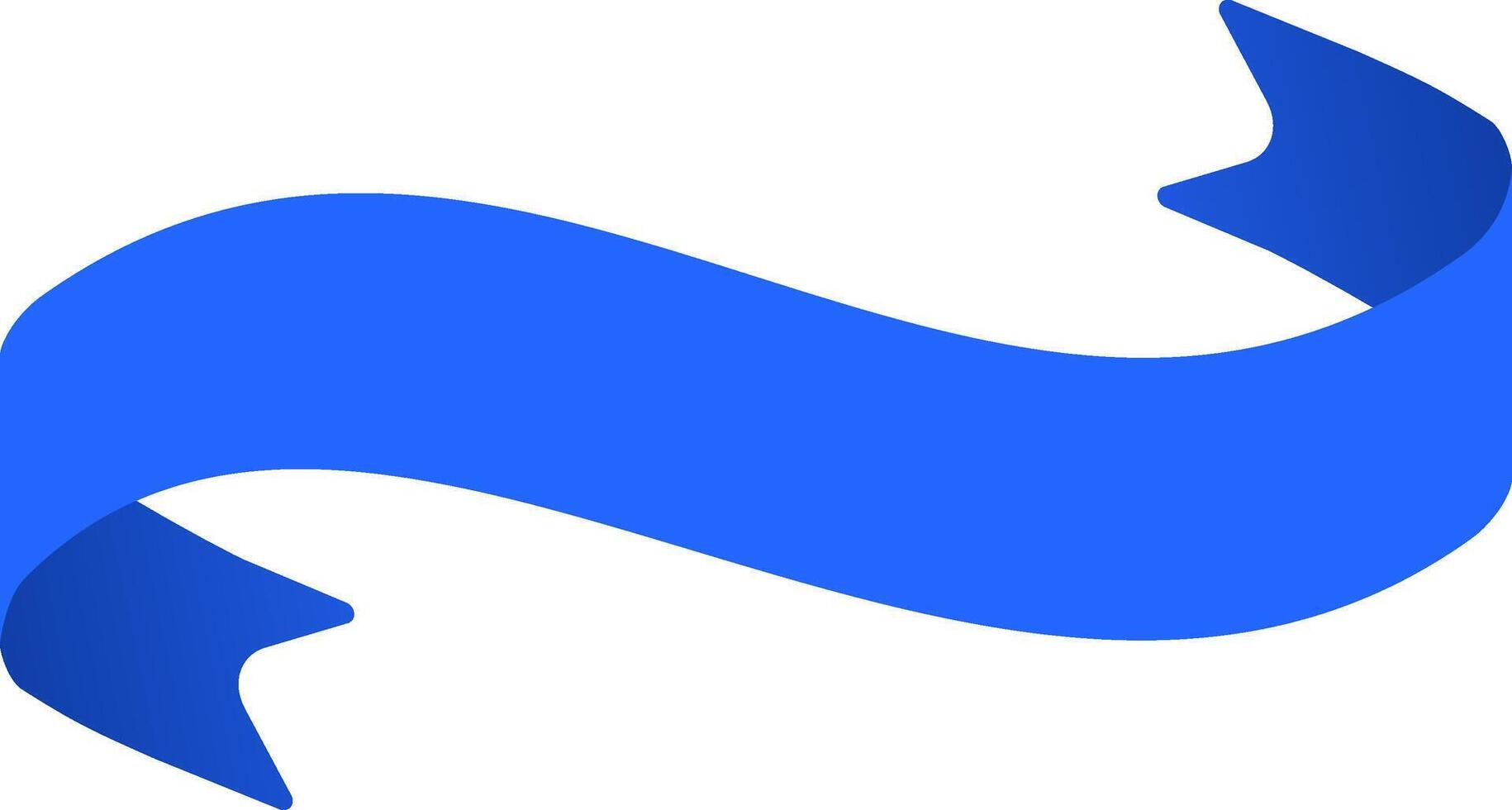 Waving blue ribbon banner floating on a white background, creating a sense of celebration, achievement, or special occasion, perfect for adding a touch of elegance and distinction to designs vector