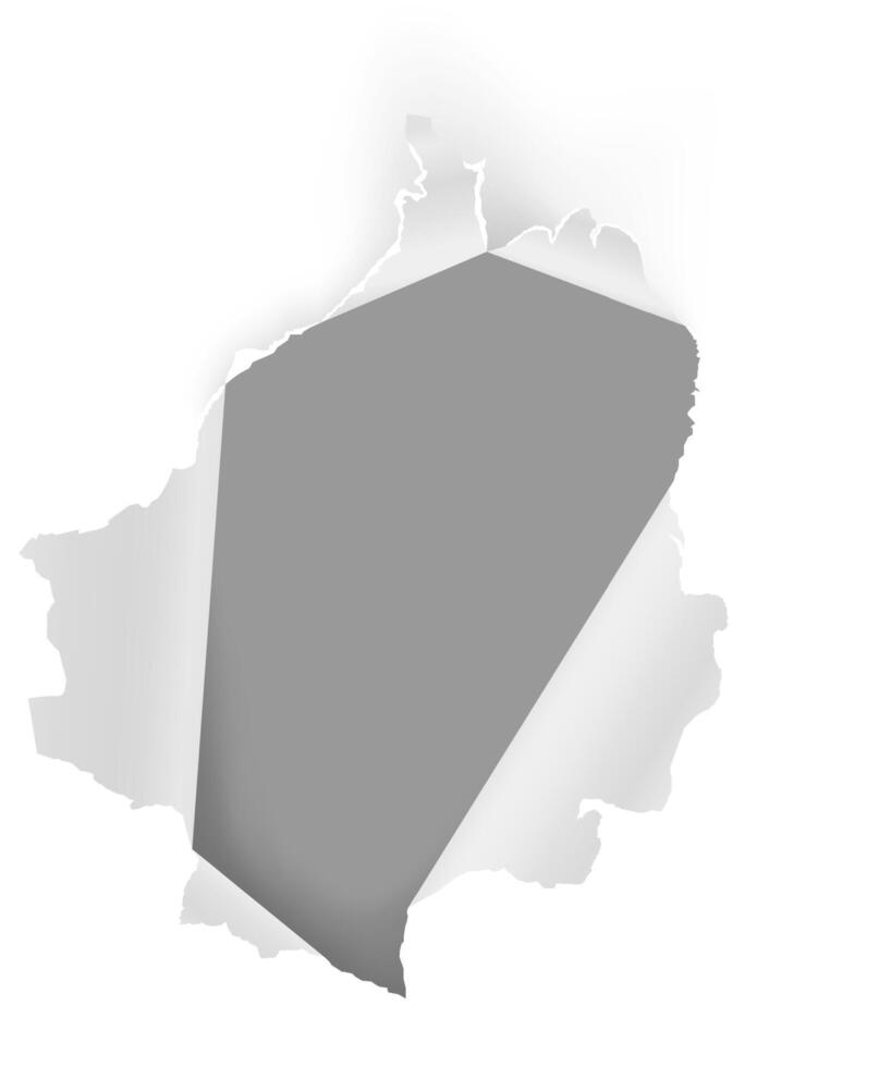 White sheet of paper with ripped edges creating a hole, revealing a gray background, offering an ideal canvas for messages, designs, or creative expressions in a minimalistic style vector