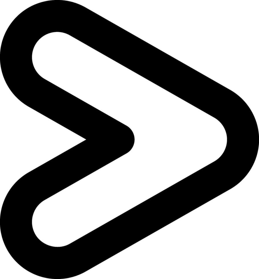Simple, bold black arrow pointing to the right with rounded edges, ideal for indicating direction, progress, or navigation in various digital and print designs vector