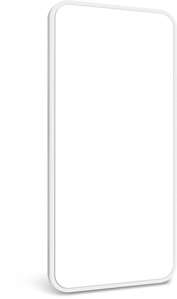 White smartphone with blank screen displaying the latest technology in mobile communication, featuring a sleek design and advanced capabilities for seamless connectivity vector