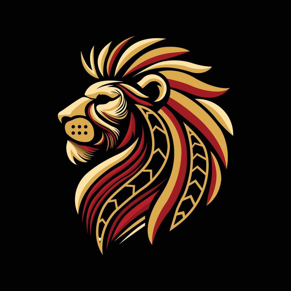 Lion Head Logo Stylized First Collections vector
