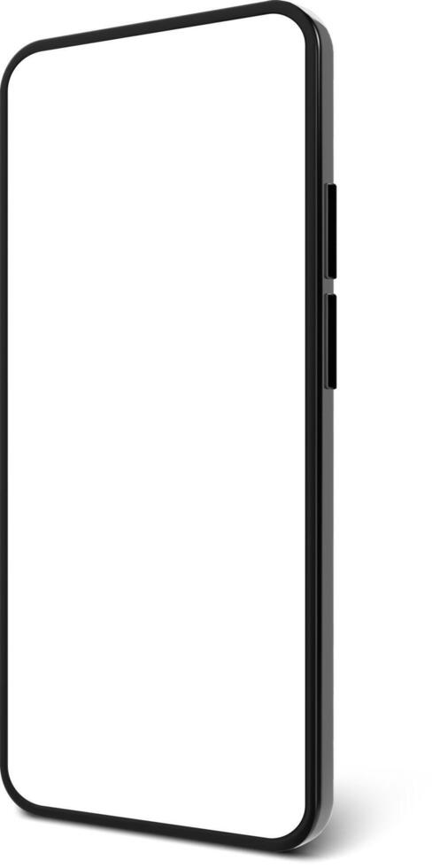 Modern smartphone with blank white screen is showing potential for mobile app or website design presentation, emphasizing simplicity and functionality in digital device technology vector
