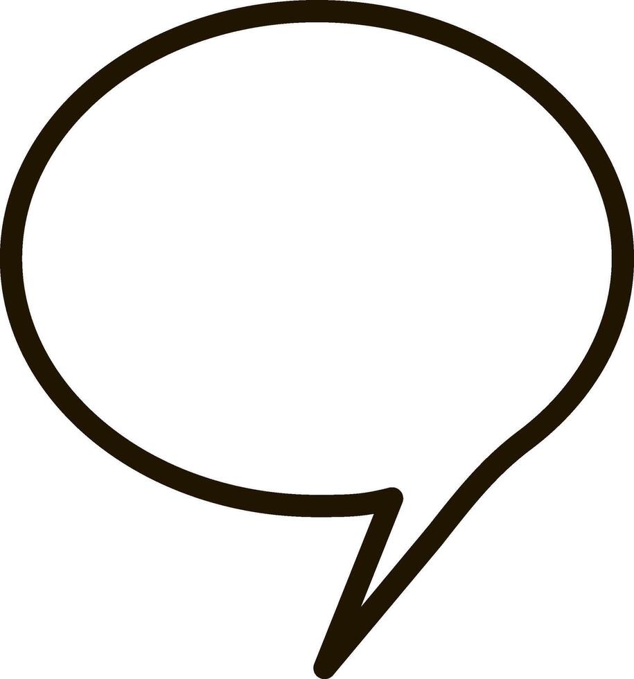 Oval speech bubble featuring a pointed tail serves as a simple yet effective representation of communication, facilitating discussions and the sharing of ideas among individuals vector