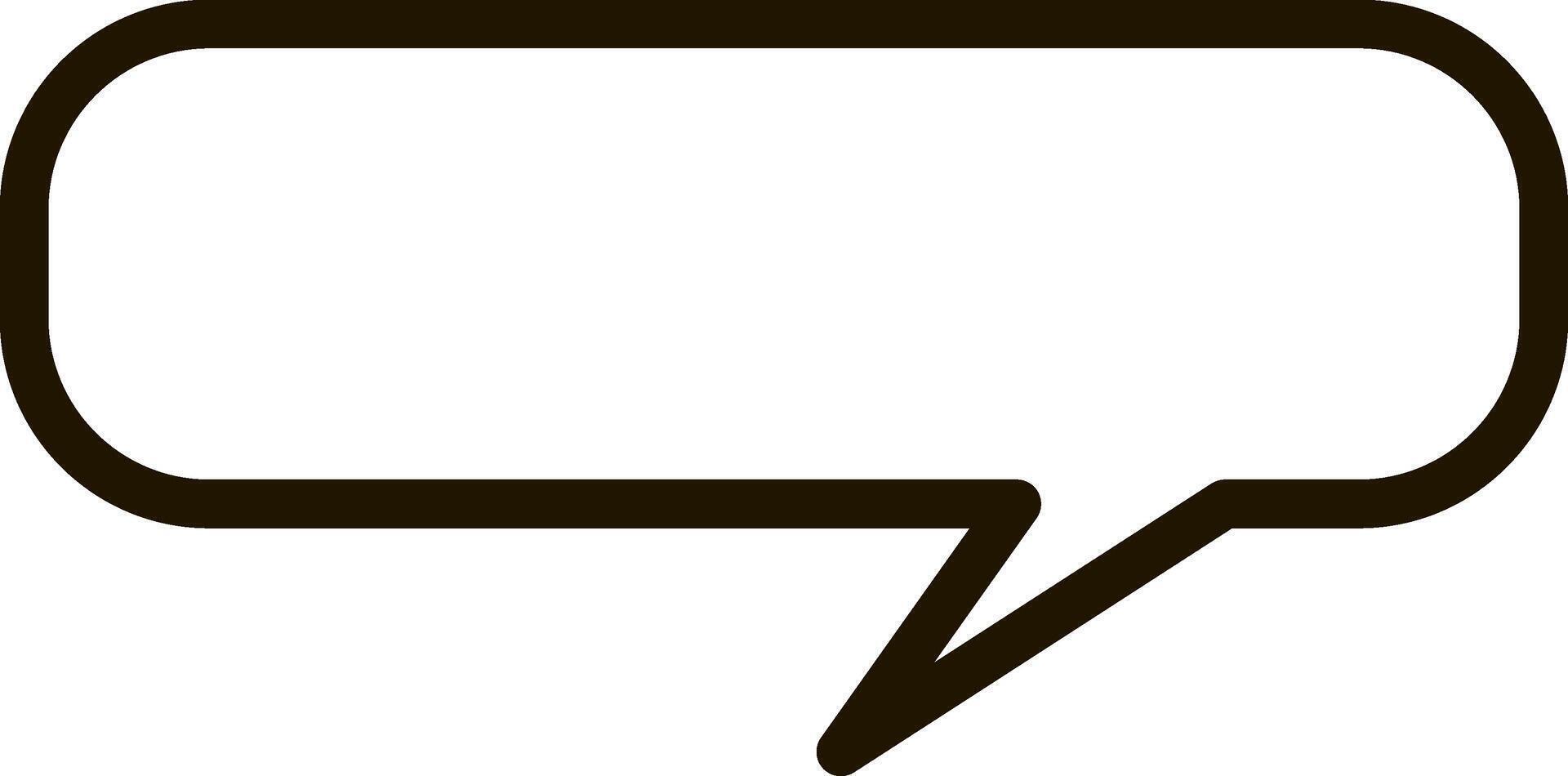 Simple, empty speech bubble with rounded corners and a pointed tail, ideal for representing communication, dialogue, or messages in various contexts vector