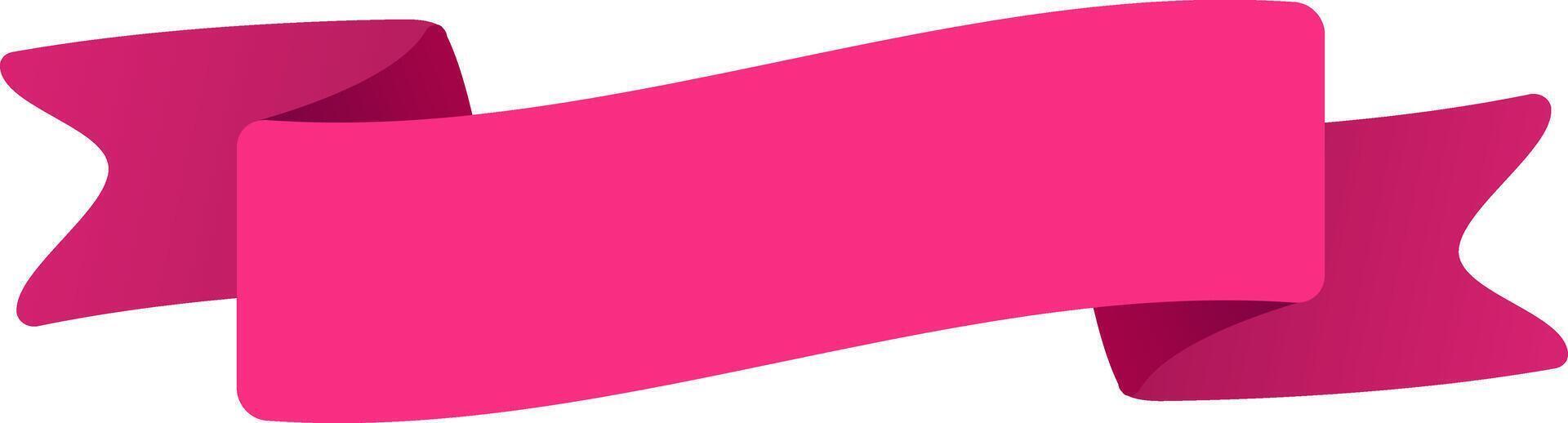 Bright pink ribbon waving elegantly creating a sense of celebration, achievement, or special occasion, perfect for adding a touch of elegance and festivity to designs vector