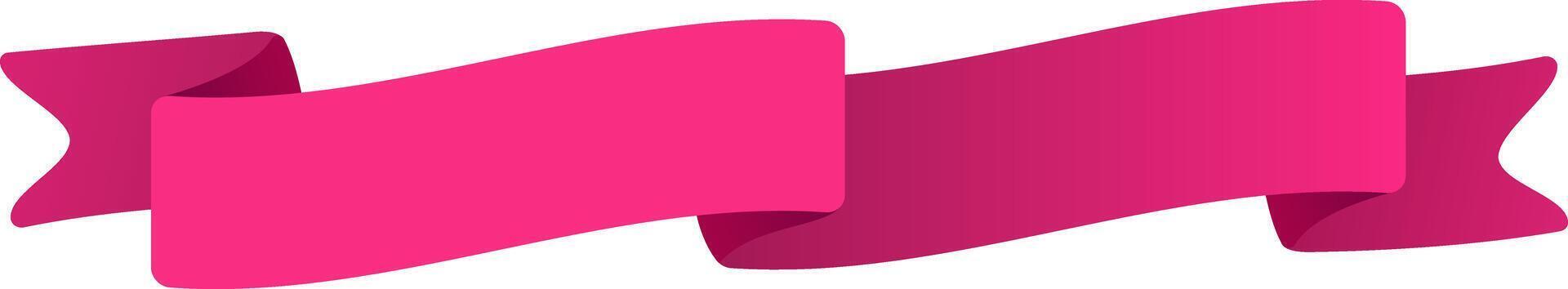 Pink ribbon waving and folding over a white background, creating a sense of elegance and celebration, perfect for adding a touch of style to designs vector