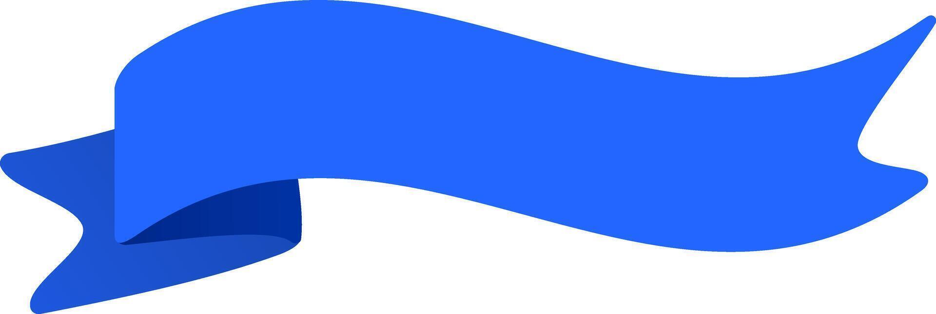 Bright blue ribbon waving and flowing elegantly in the wind, creating a sense of celebration, achievement, or award, perfect for festive designs and announcements vector