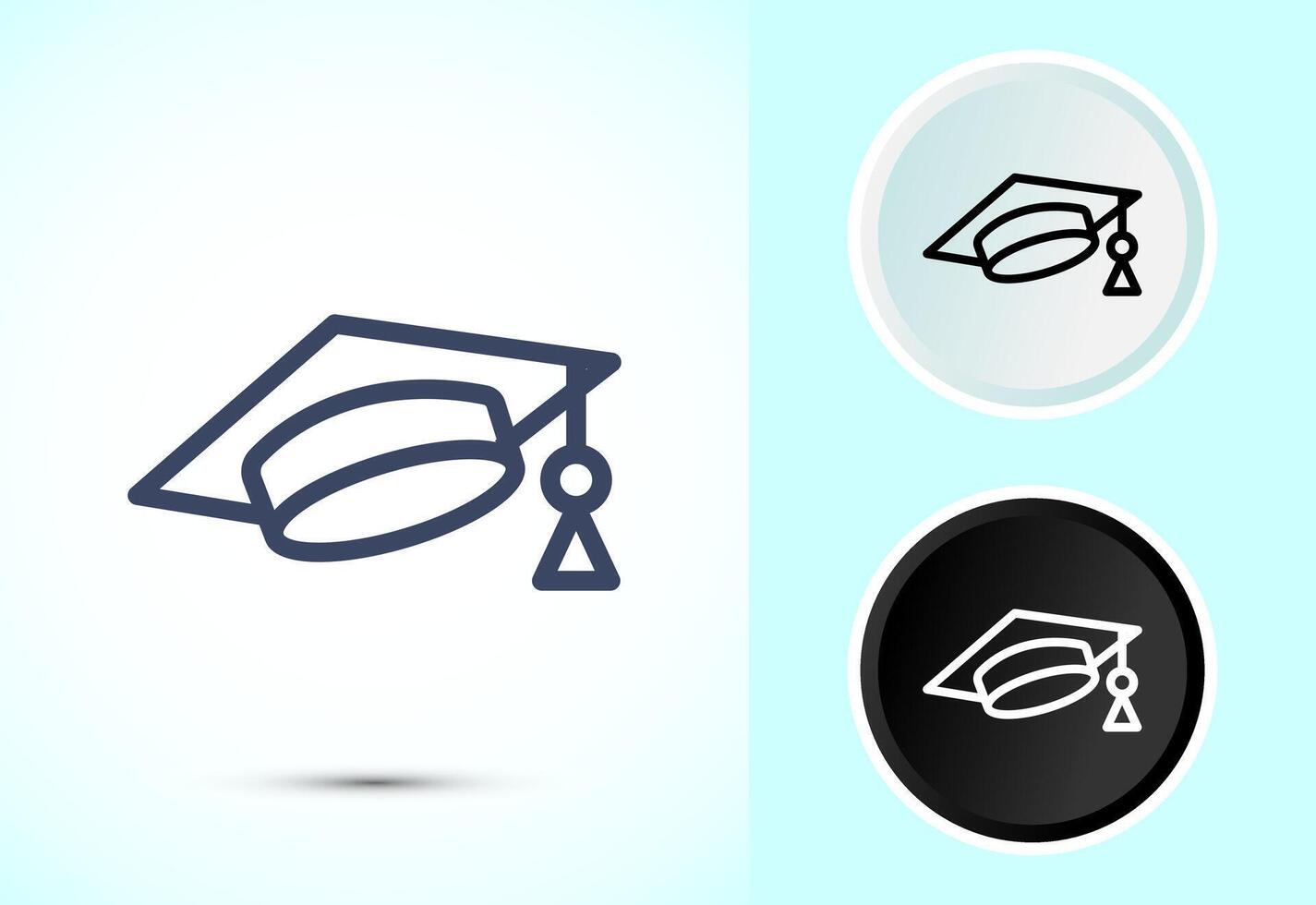 Graduation hat icon design, academic cap icon for apps and websites vector