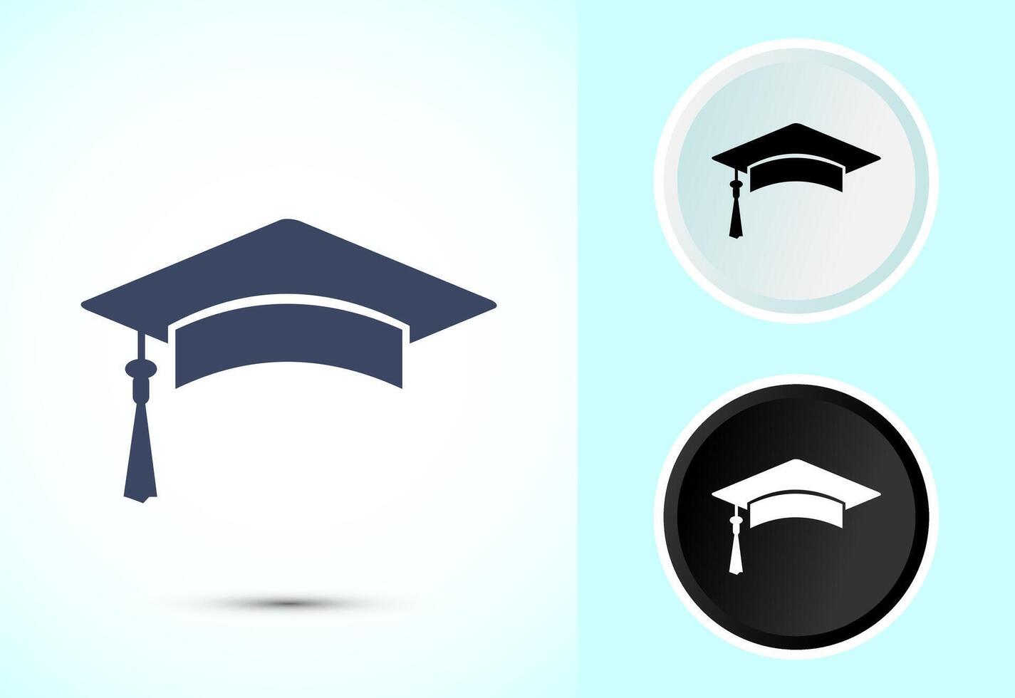 Classic Graduation Hat Icon for Educational Themes vector