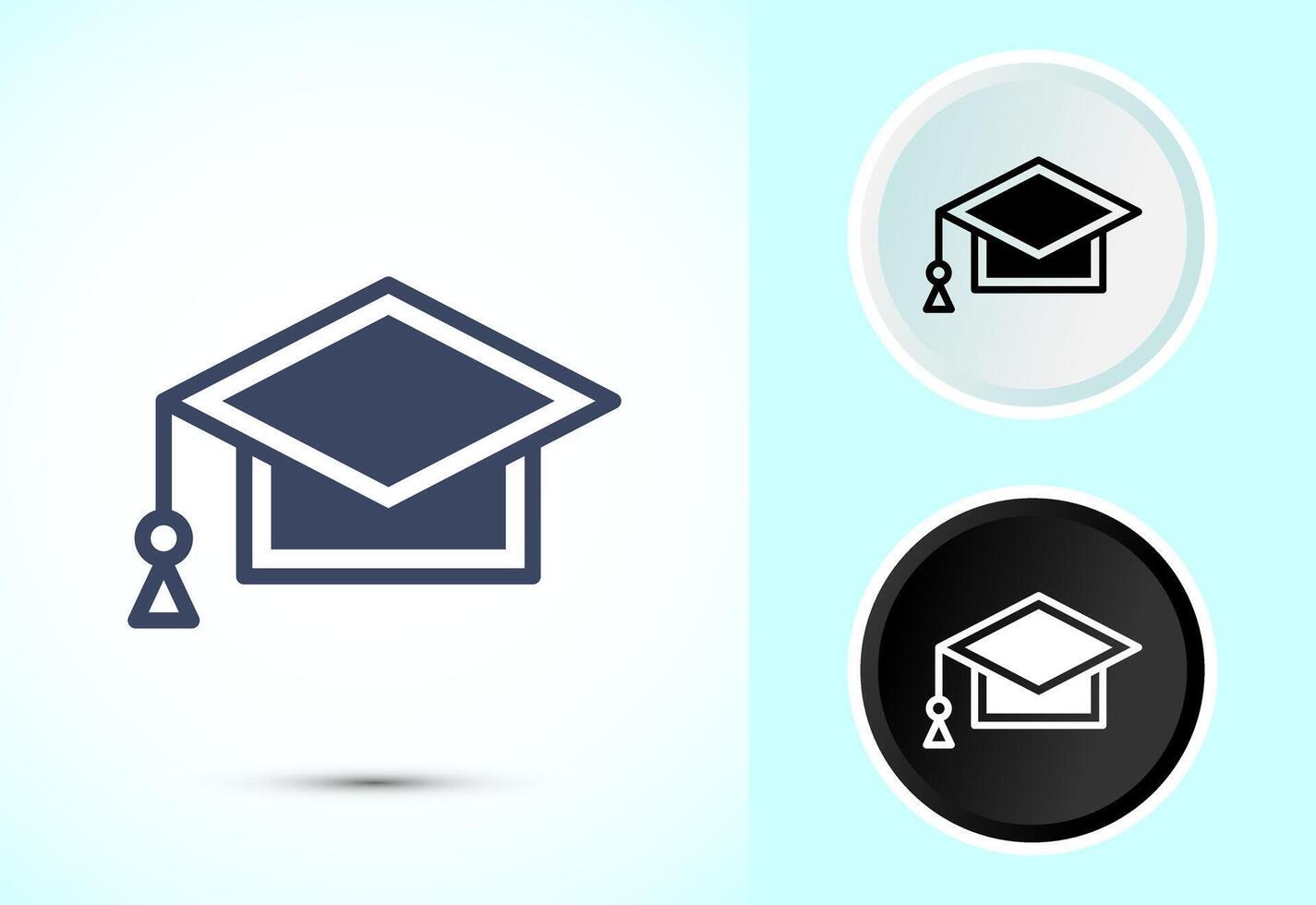 Modern Graduation Hat Icon Design for Digital Use vector