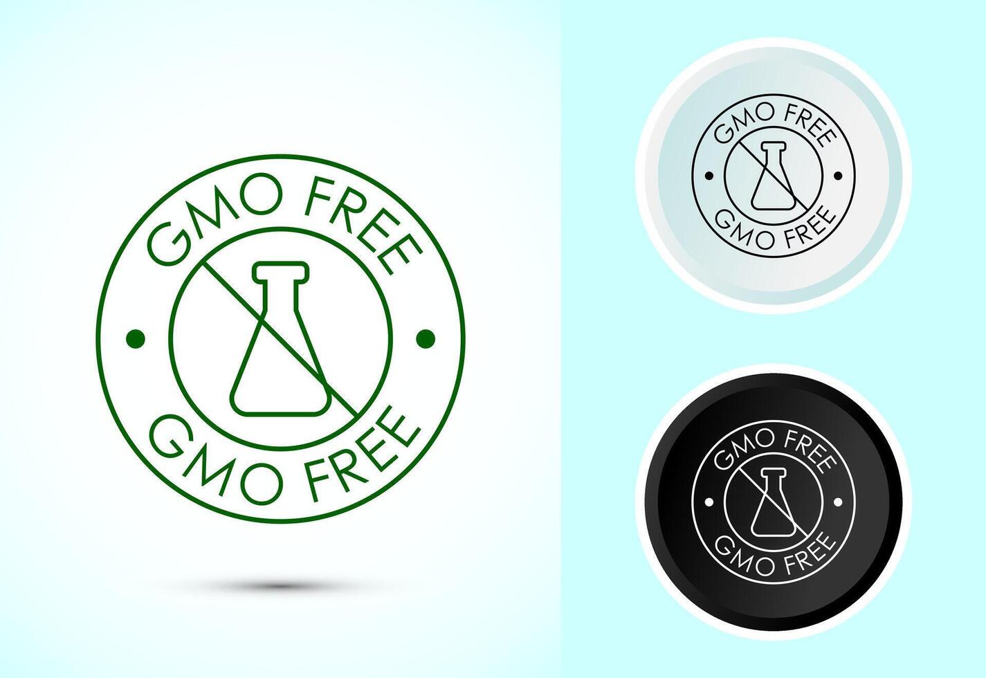 Minimalist GMO Free Product Icon, Modern Design for Digital Use vector