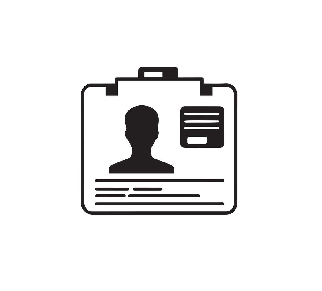ID Card Silhouette, Employee and Identification Card vector