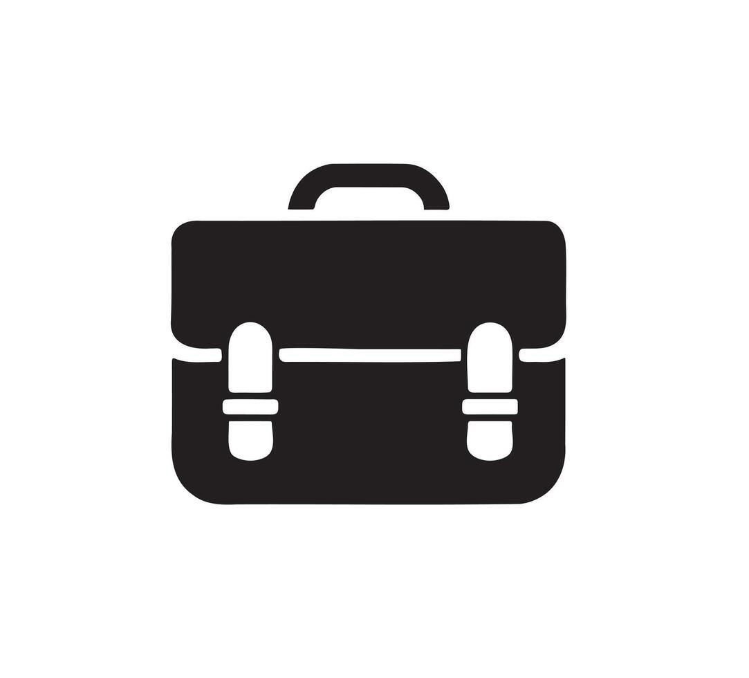 Office Briefcase Silhouette, Professional and Stylish Business Icon vector