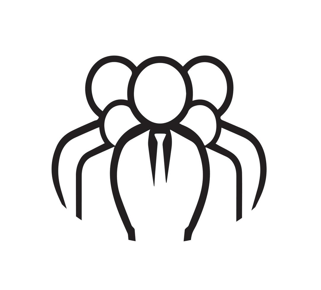 Office Employees Silhouette, Professional Teamwork and Workforce Icon vector
