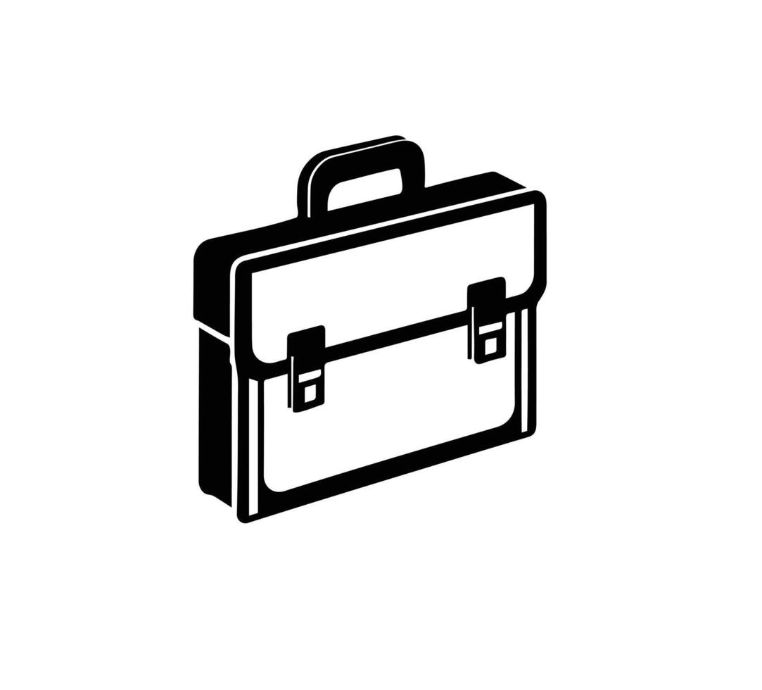 Briefcase Silhouette, Professional Business and Travel Bag Design vector