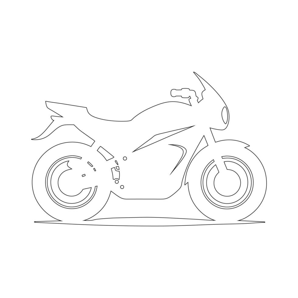 One Line Motorcycle Art Minimalist Drawing vector