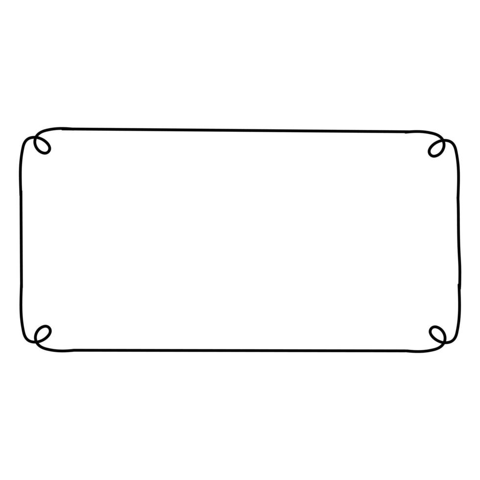 frame with rounded corners, decorated with elegant swirls. Illustration element. vector