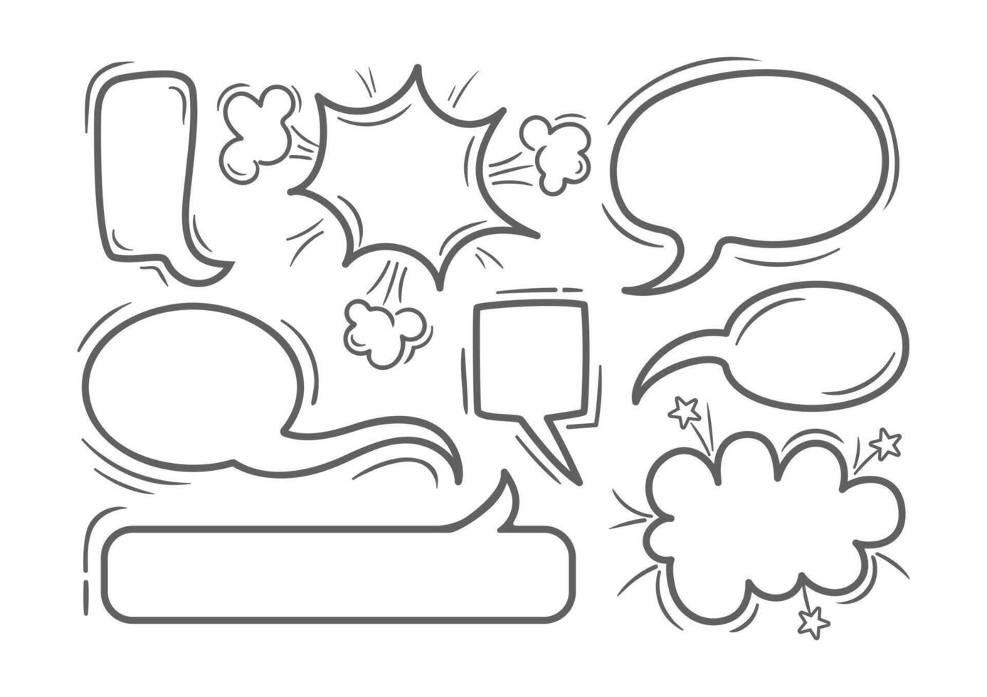 A collection of retro style comic speech balloon, showcasing a vintage design inspired by pop art. Perfect for creating dynamic illustrations or adding a playful touch to your projects. vector