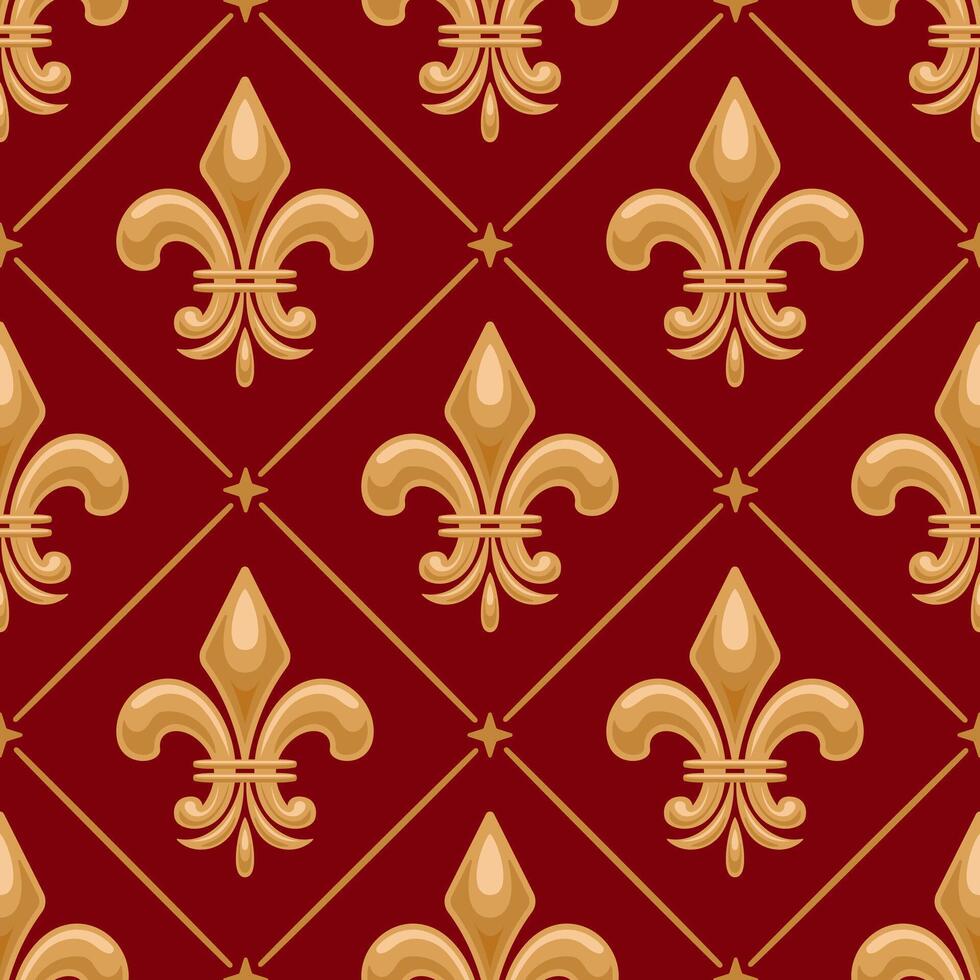 stunning gold fleur de lis pattern, showcasing intricate designs that evoke elegance and sophistication. Ideal for decor, fashion, and branding projects, it adds a touch of refinement. vector