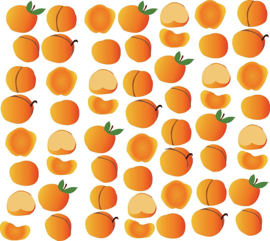 A bunch of peaches are arranged in a pattern vector