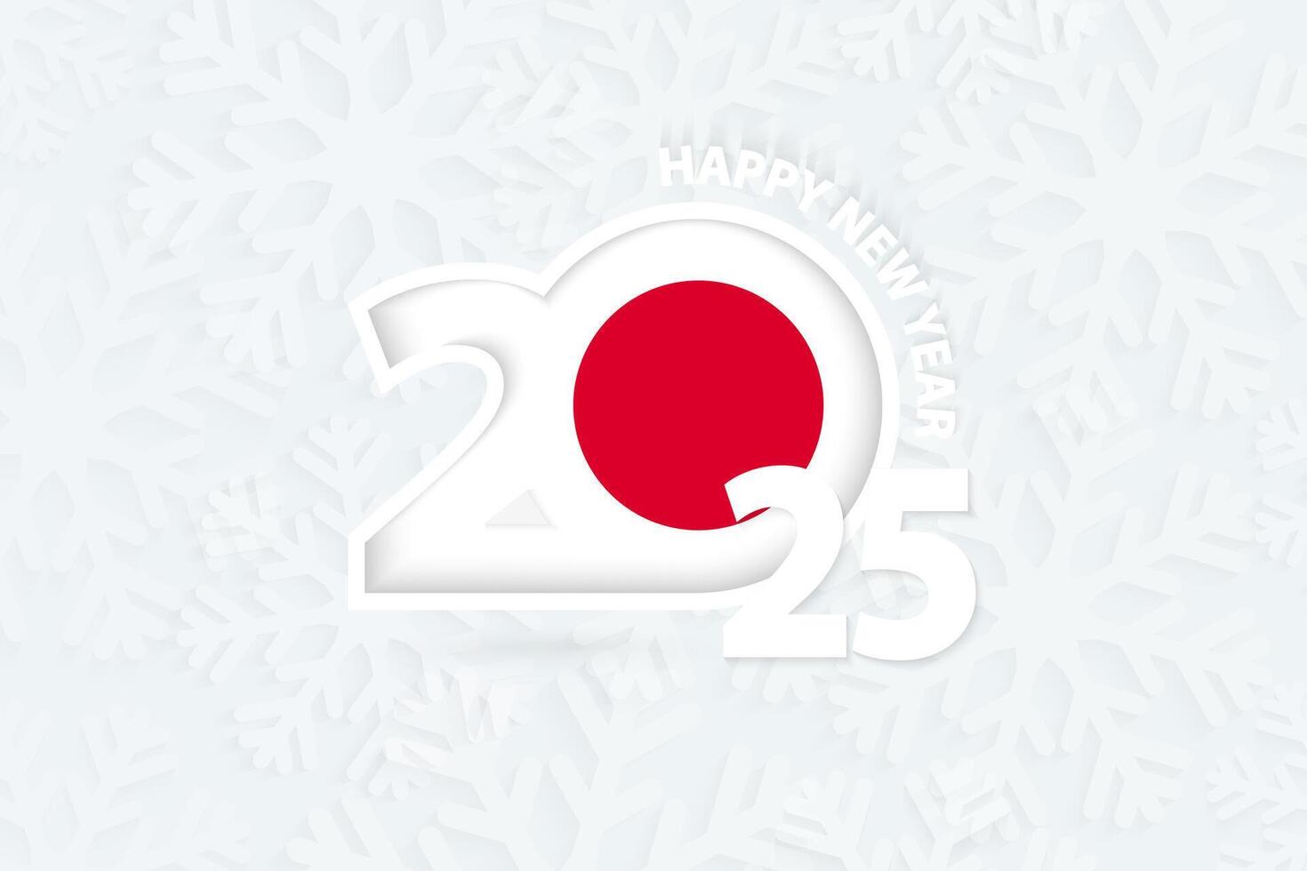 New Year 2025 for Japan on snowflake background. vector