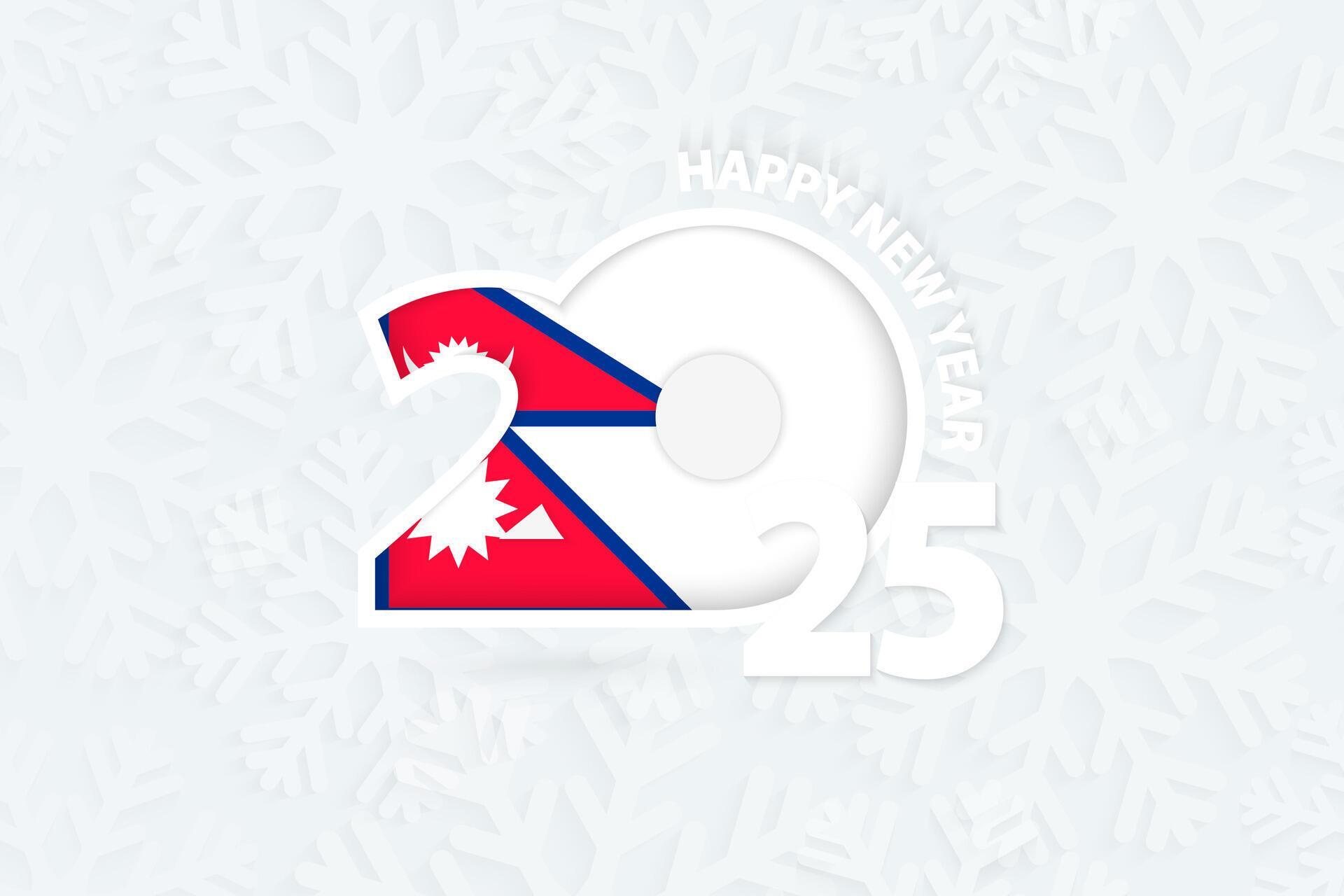 New Year 2025 for Nepal on snowflake background. 53562688 Vector Art at
