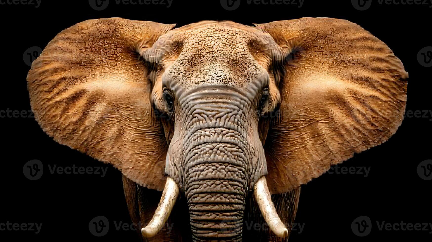 An elephant with tusks on its head photo