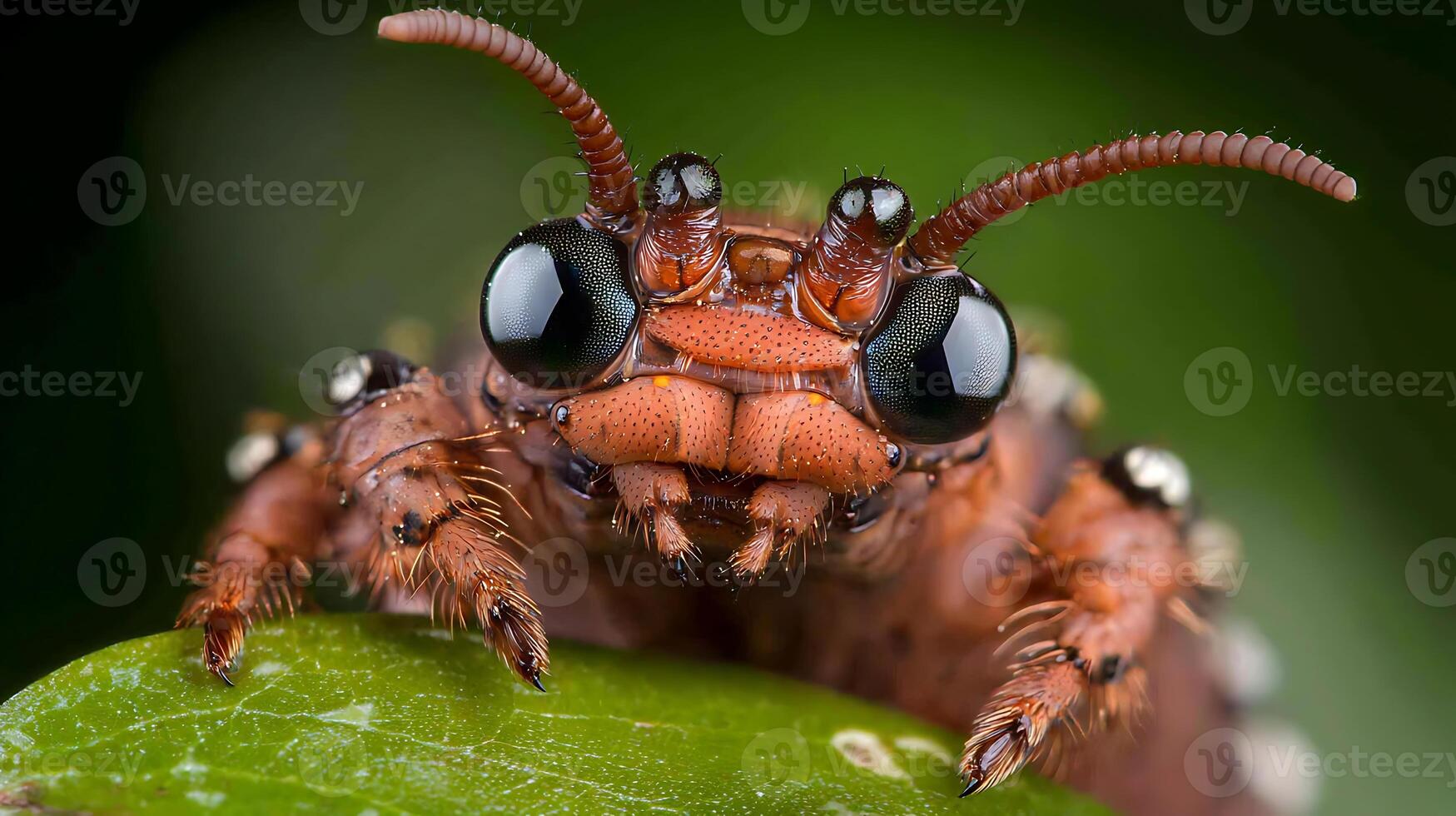 A close up of a bug with big eyes photo