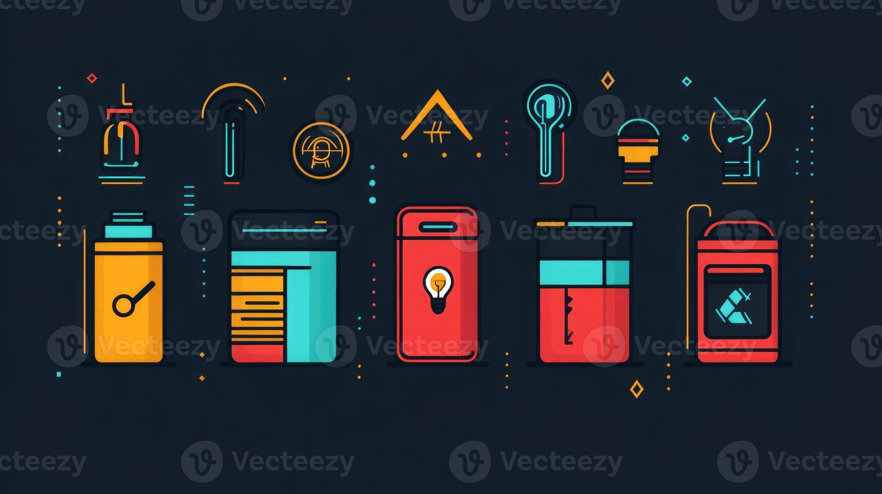 A colorful illustration of various items photo